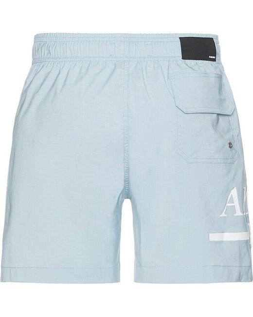 Amiri Blue Ma Bar Logo Swim Trunk for men