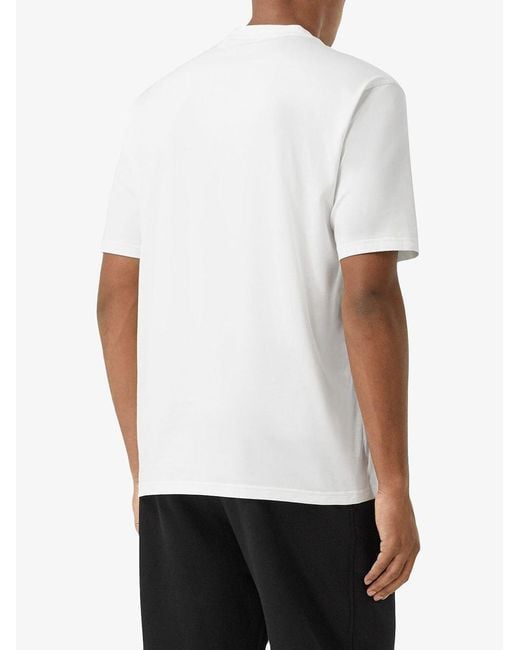 Burberry White Logo Print T-Shirt for men