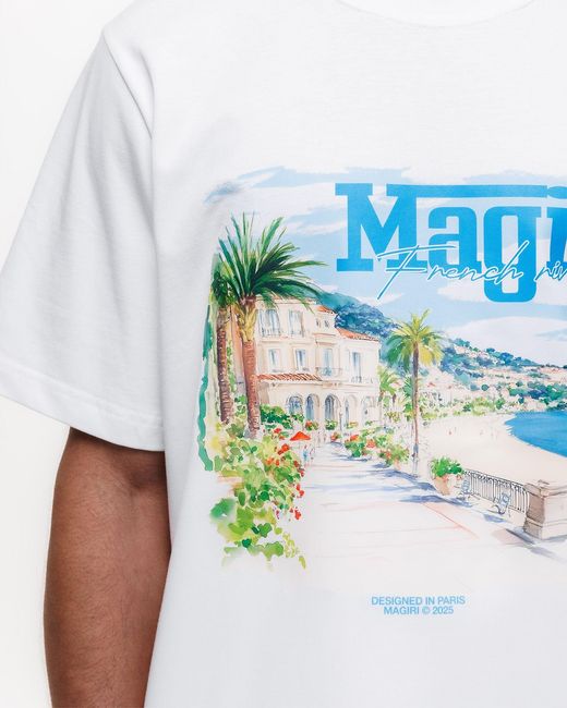 Magrit Blue Rivera Printed T-Shirt for men
