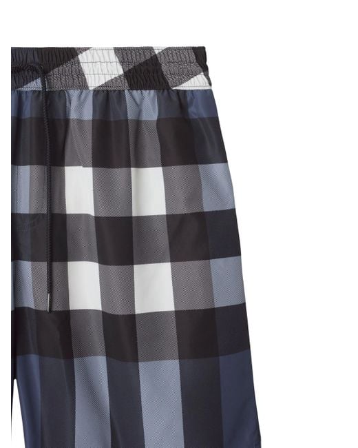 Burberry Blue Check Swim Shorts for men