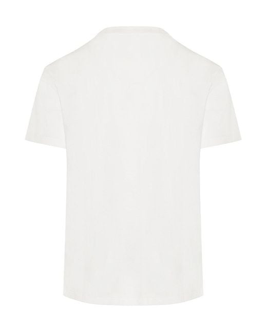 Valentino White Small Vlogo Patch Embroidered T-Shirt for men