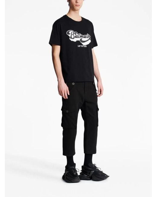 Balmain Black Logo 70s T-shirt for men