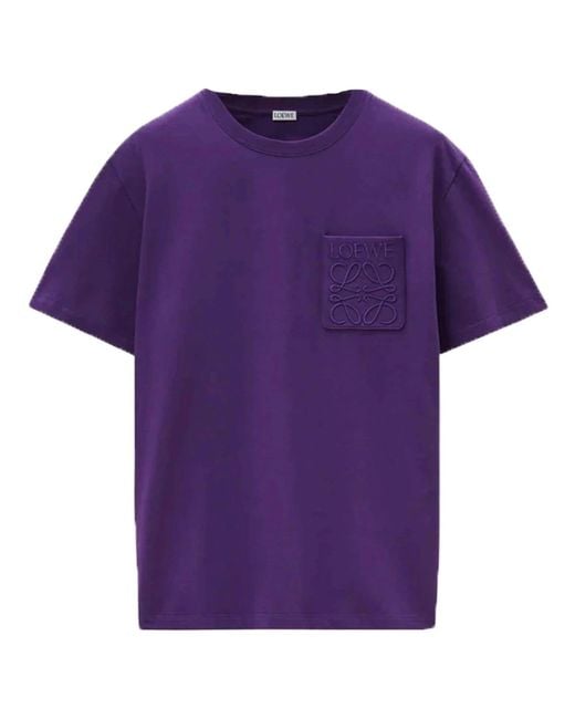 Loewe Purple Relaxed Fit Tonal Pocket Logo T-Shirt for men
