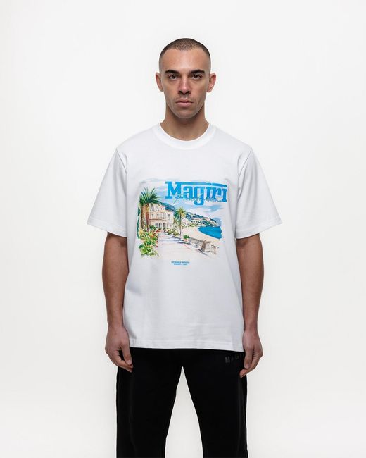 Magrit Blue Rivera Printed T-Shirt for men