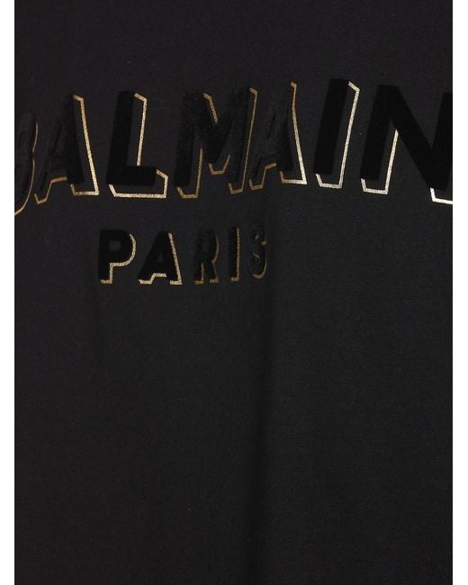 Balmain Black Foil And Flock T-Shirt For for men
