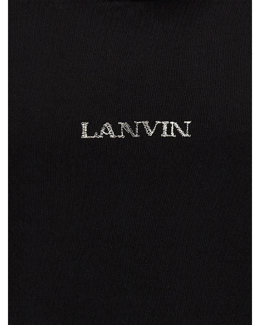 Lanvin Black Paris Loose Fit Logo Hoodie for men
