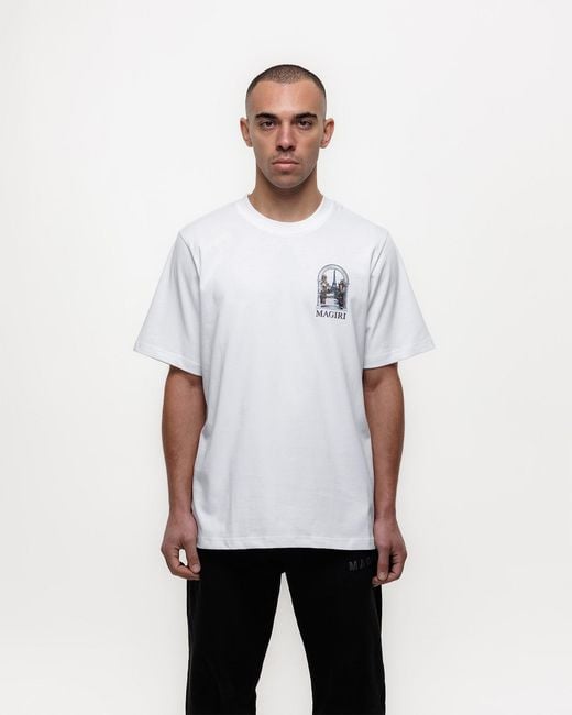 Magrit White Archway Printed T-Shirt for men