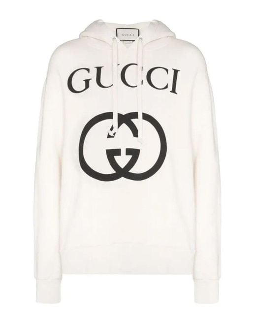 Gucci White Interlocking G Hoodie for men