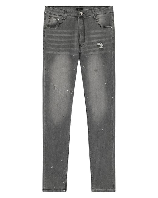 Magrit Gray Acier Slim Jeans for men