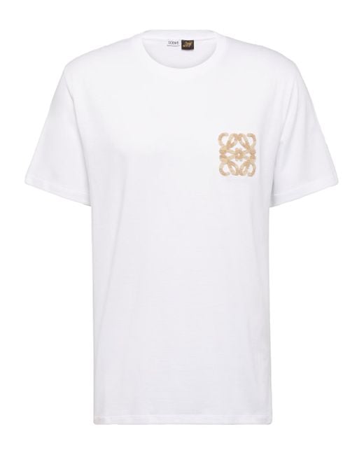 Men's White Paula's Ibiza Anagram Embroidered Logo T-Shirt