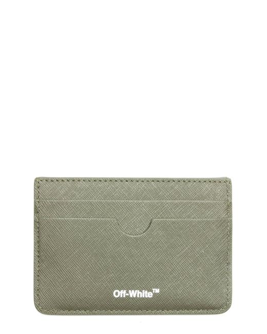 Off-White c/o Virgil Abloh Green Off- Striped Logo Card Holder for men