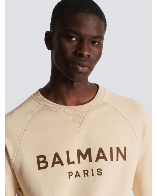 Balmain Natural Paris Logo Print Sweatshirt for men