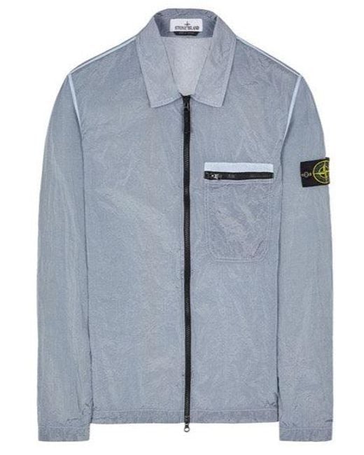 Stone Island Nylon Overshirt in Blue for Men | Lyst