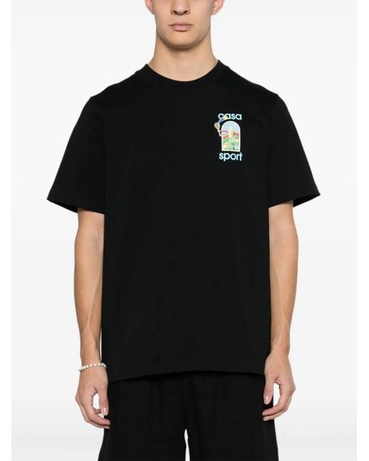 Casablanca Black Le Jeu Coloré Graphic-print Organic Cotton-jersey T-shirt for men