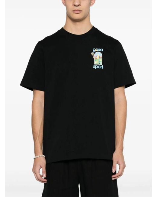 Casablancabrand Black Le Jeu Colore Printed T-Shirt for men