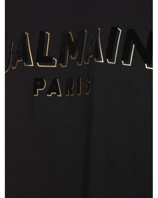 Balmain Black Foil And Flock T-Shirt For for men