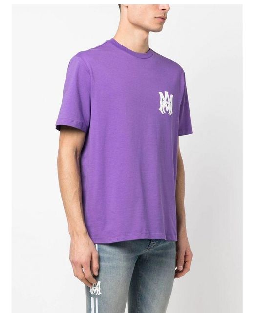 Amiri Purple Ma Core Logo Printed T-Shirt for men