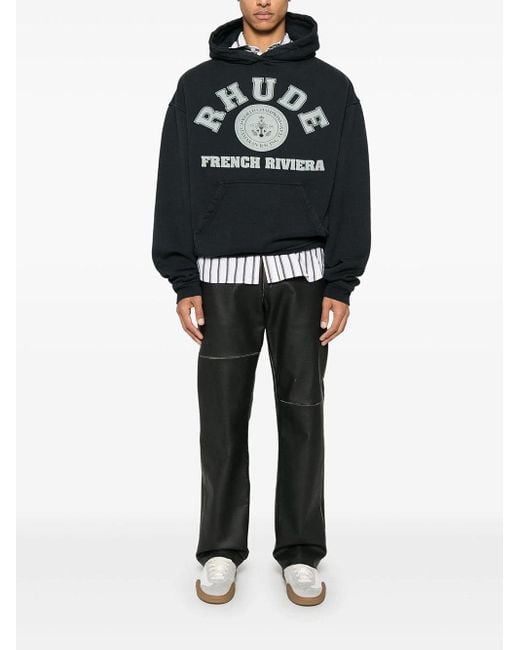 Rhude Black French Riviera Hoodie for men