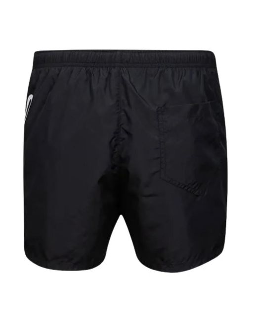 Moschino Blue Large Circular Milano Logo Swim Shorts for men