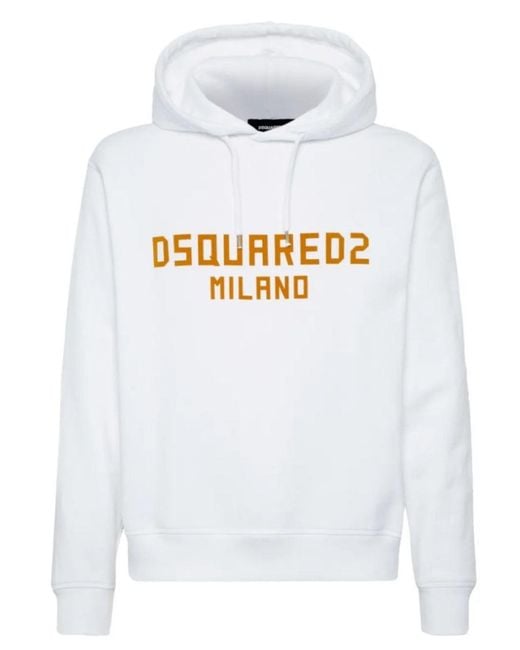 DSquared² White Milano Logo Cool Fit Hoodie for men