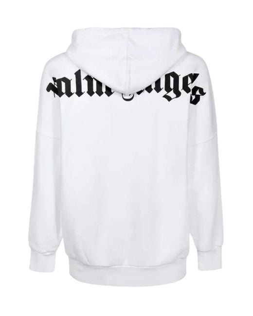 Palm Angels White Classic Logo Oversized Hoodie for men