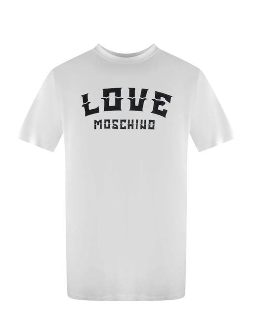 Love Moschino Gray Bold Logo T-Shirt for men