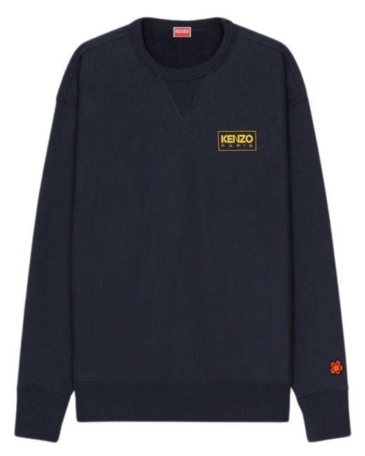 KENZO Blue Paris Outline Logo Sweatshirt for men