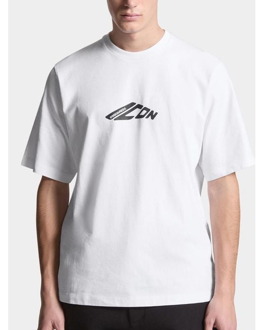 DSquared² White Icon New Generation Loose Fit T-Shirt for men