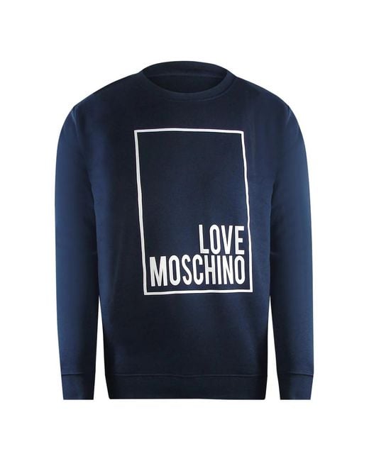 Love Moschino Blue Box Logo Sweatshirt for men