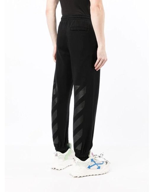 Off-White c/o Virgil Abloh Black Diagonal Tab Printed Joggers for men