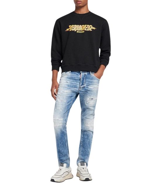 DSquared² Black Dsquared Macho Logo Sweatshirt for men