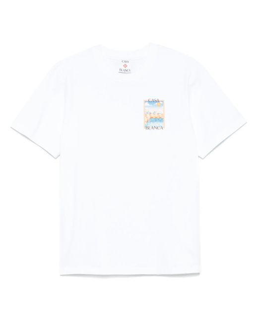 Casablanca White Surreal Pool Printed T-Shirt for men