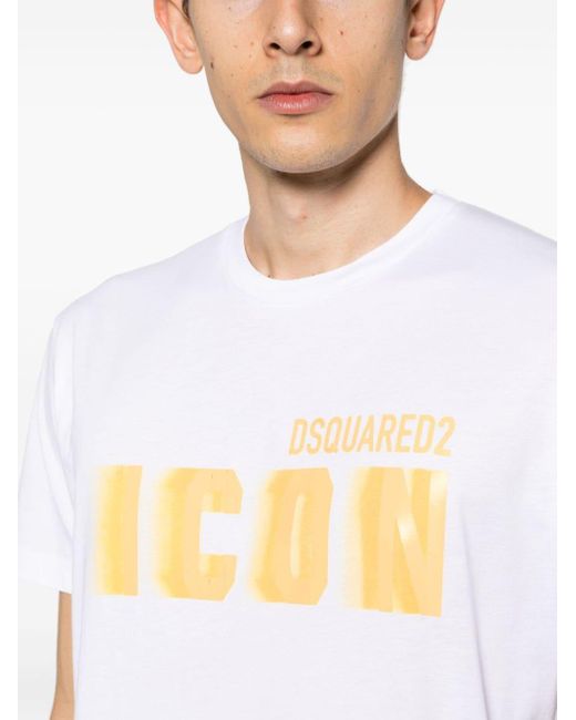 DSquared² White Icon Blur Cool Logo Cotton T-Shirt for men