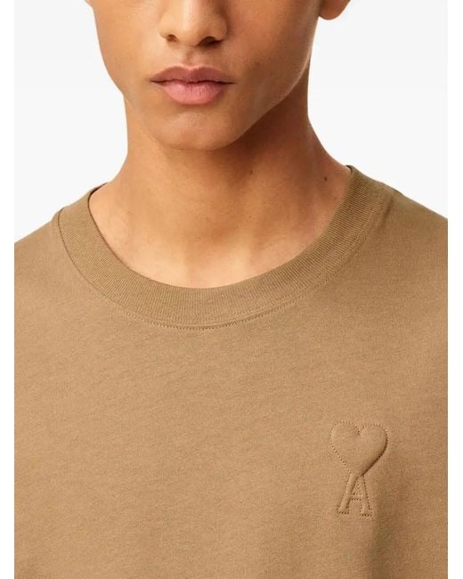 AMI Natural De Coeur Cotton T-Shirt for men