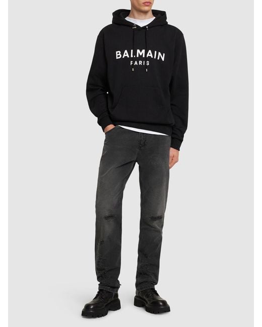 Balmain Black Sweatshirt With Logo for men