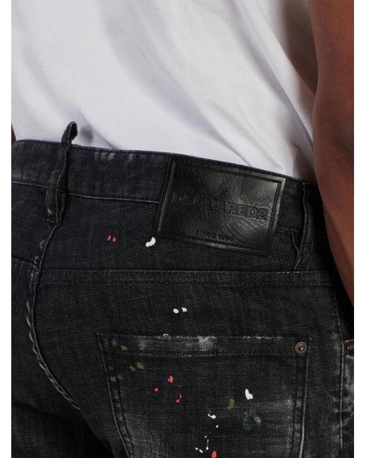 DSquared² Blue Paint Splatter Jeans for men