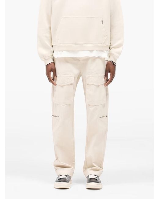 Represent White Front Pocket Cargo Trousers for men