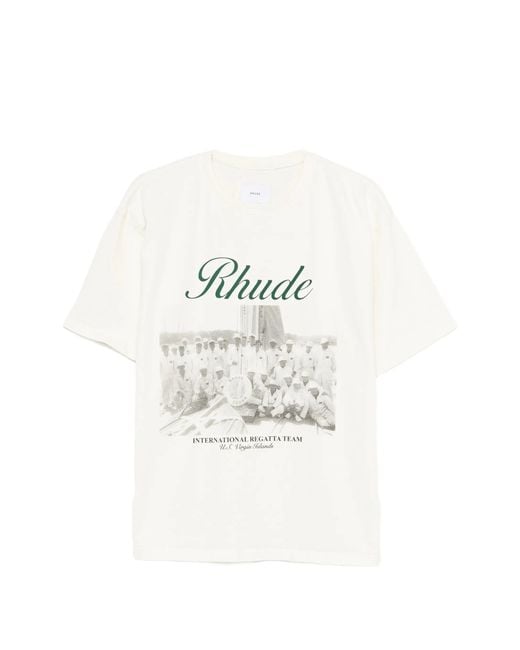 Rhude White Script Tee for men