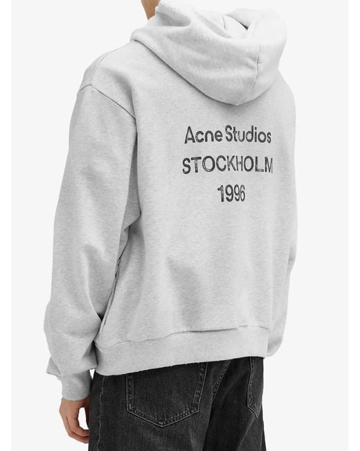 Acne Studios Stockholm Logo Hoodie in White for Men | Lyst