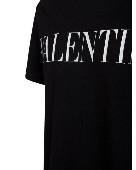 VALENTINO ジャージーコットン Tシャツ Valentino Black Logo Print Cotton Jersey T-shirt for Men | Lyst