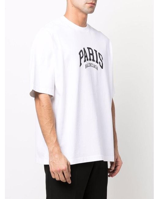 Balenciaga Cities Paris T-shirt White for men