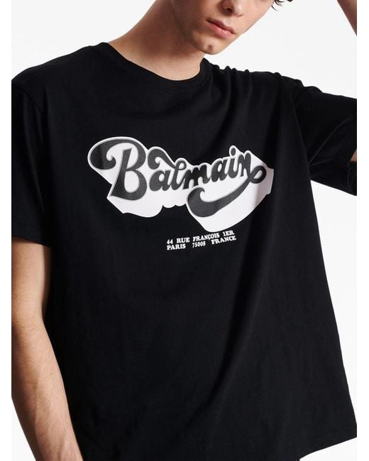 Balmain Black Logo 70s T-shirt for men
