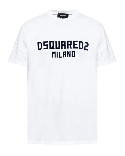 DSquared² White Milano Logo T-Shirt for men