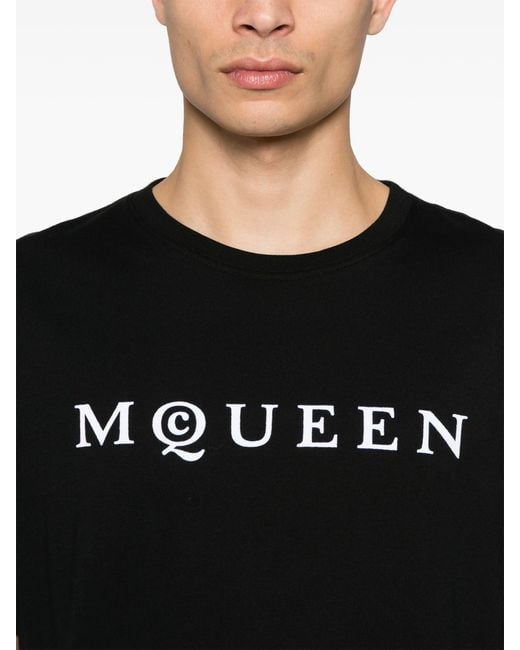 McQueen Black T-Shirt With Logo for men