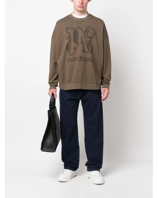 Palm Angels Brown Monogram Sweatshirt for men