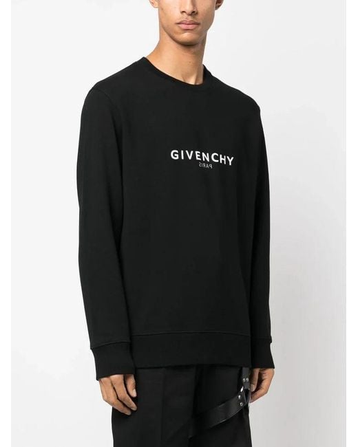 Givenchy Black Reverse Paris Slim Fit Sweatshirt for men