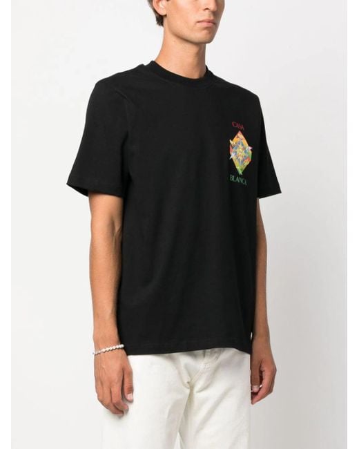 Casablancabrand Black Les Elements Organic Cotton T-Shirt for men