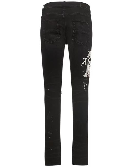 Amiri Black Wes Lang Reaper Logo Aged Jeans for men