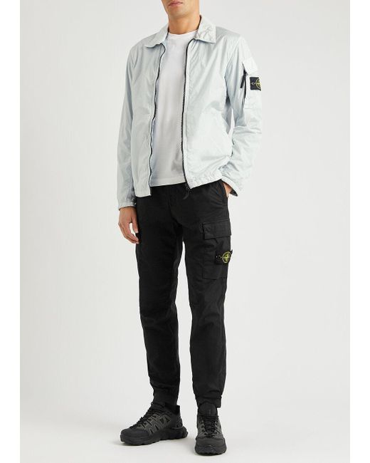Stone Island Gray Crinkle Reps Pearl Shell Overshirt for men
