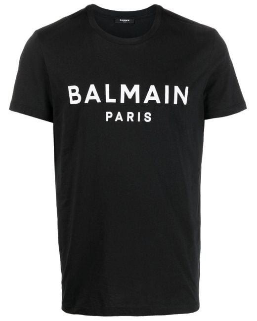 Balmain Paris Print Logo Black T-shirt for men